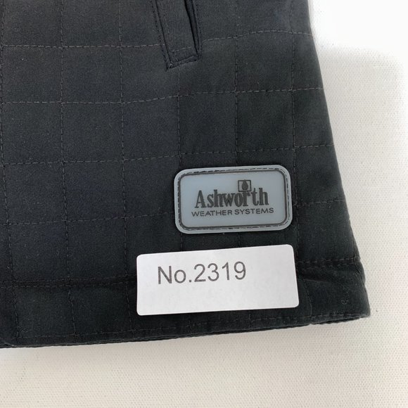 Ashworth NWT Women M Black/Navy Blue Zip Mock Neck Jacket Quilted Body Knit Arms - Picture 15 of 15